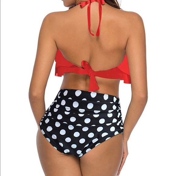 2 Piece Halter Top/ High Waist Bottom - Picture 3 of 8